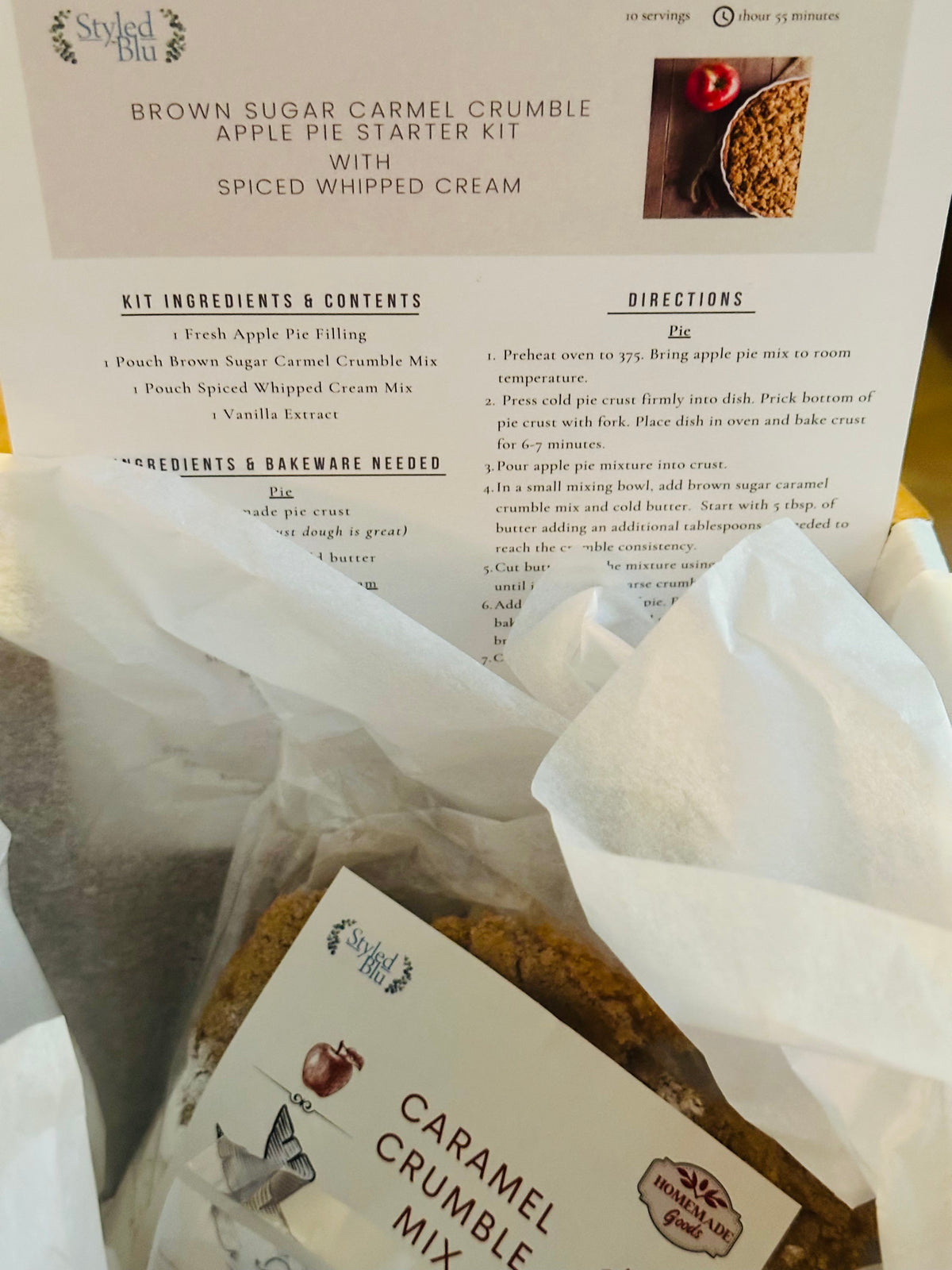 Southern Brown Sugar Crumble Apple Pie Kit