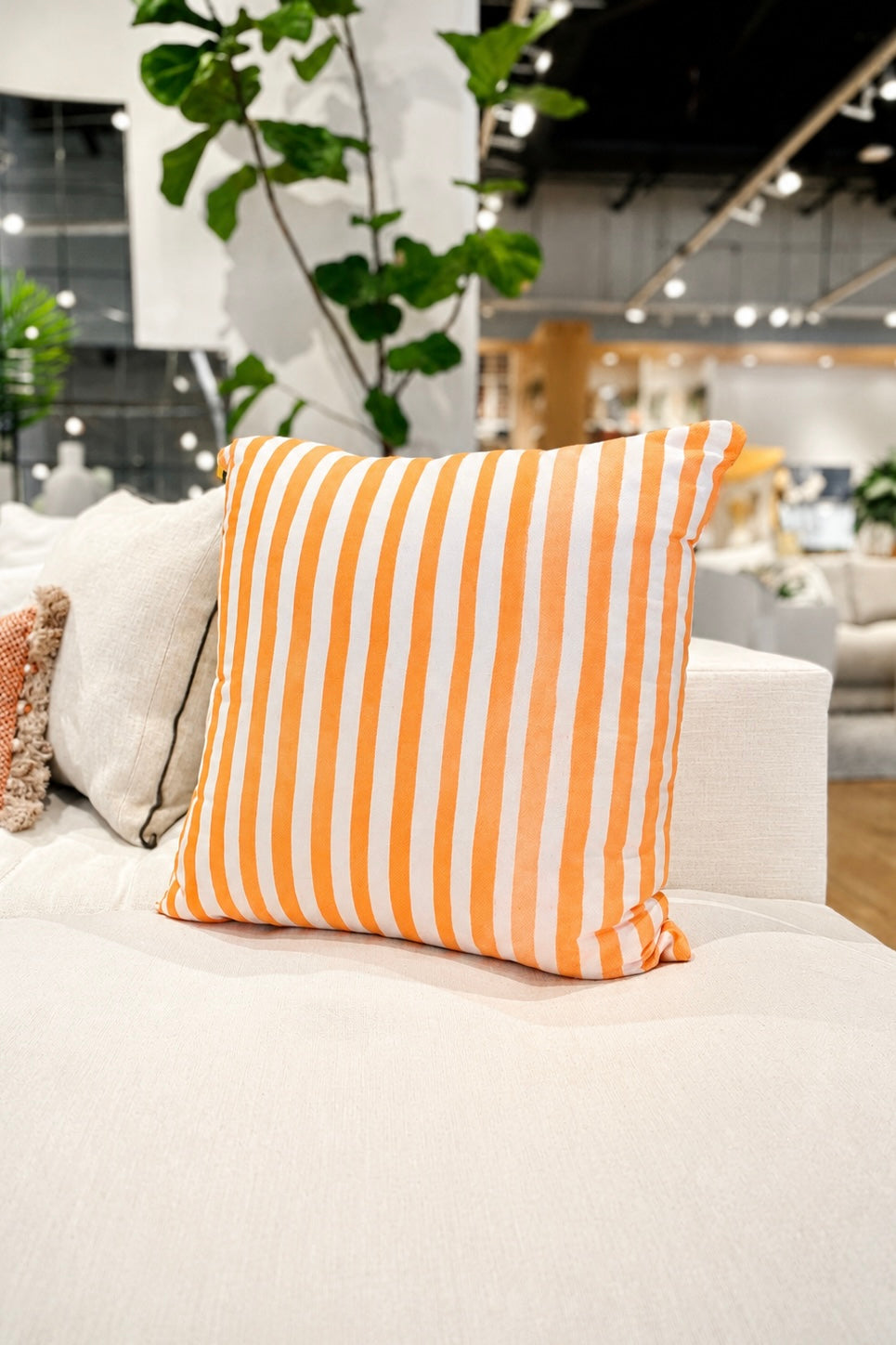 Cabana Melon Stripe Accent Pillow