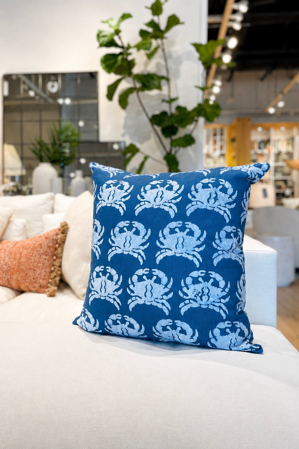 Coastal Crab Accent Pillow