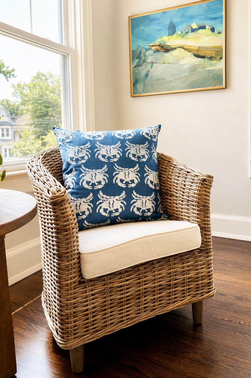 Coastal Crab Accent Pillow