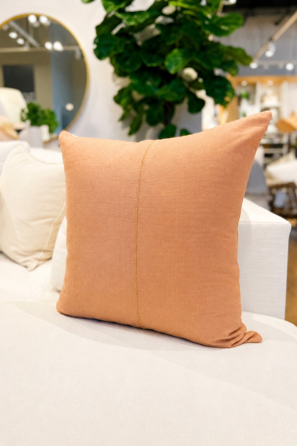 Camel Kente Cloth Accent Pillow