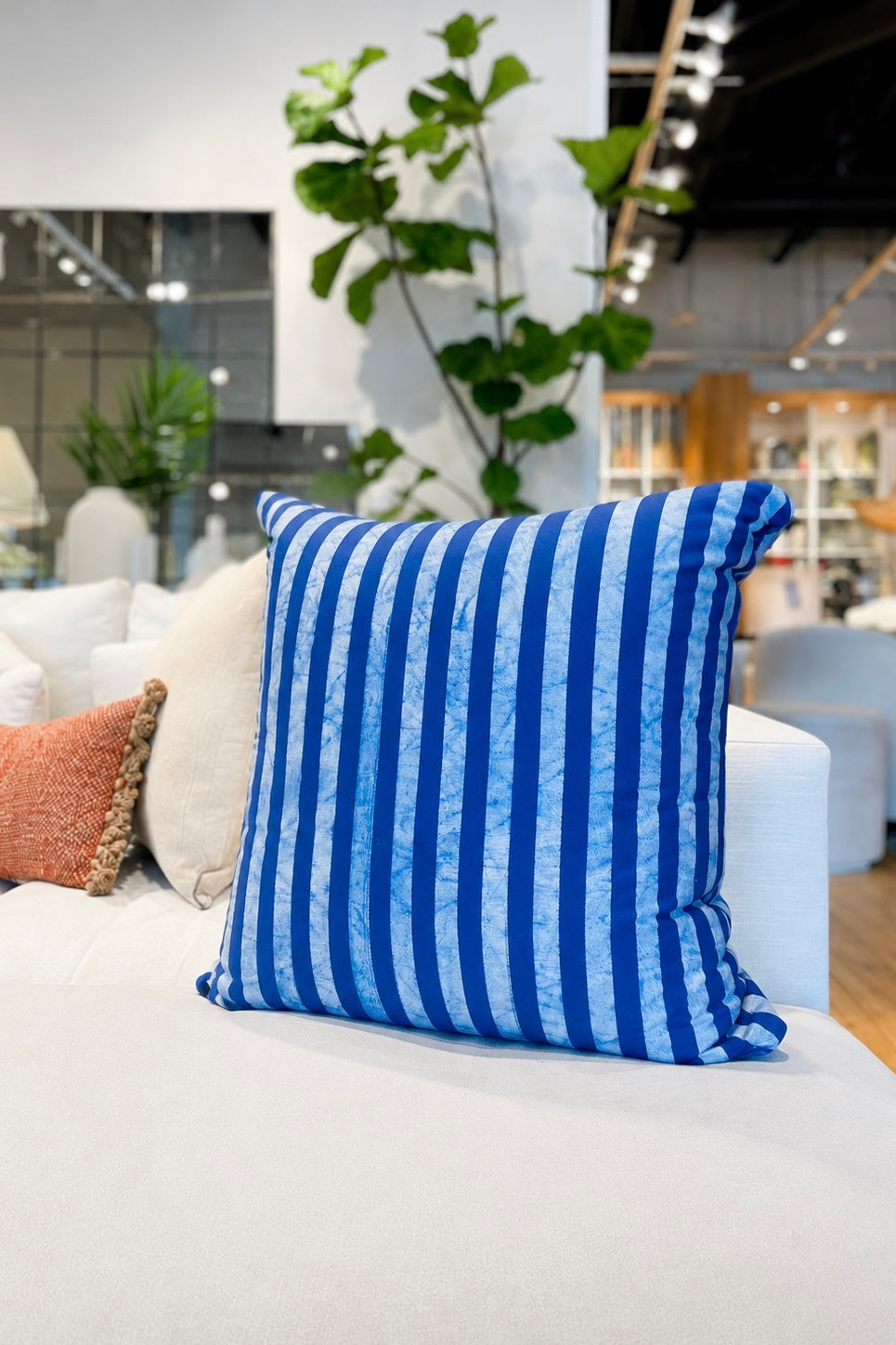Cabana Blue Stripe Accent Pillow